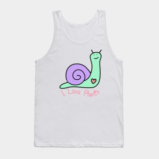 Cute I love plants snail Tank Top